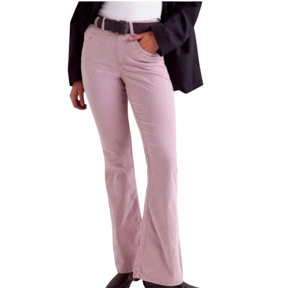 We The Free Curvy Karma Cord Flare Lilac Corduroy Bell Bottom Pull On Pants